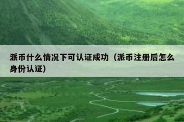 派币什么情况下可认证成功（派币注册后怎么身份认证）