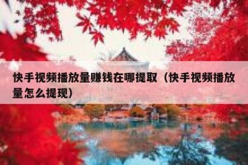 快手视频播放量赚钱在哪提取（快手视频播放量怎么提现）