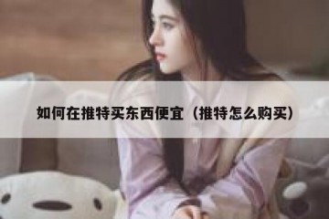 如何在推特买东西便宜（推特怎么购买）