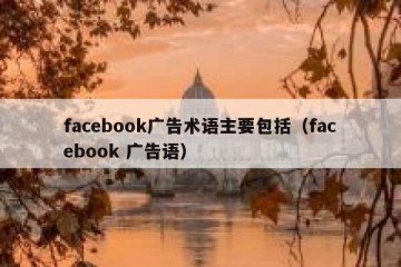 facebook广告术语主要包括（facebook 广告语）