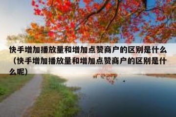 快手增加播放量和增加点赞商户的区别是什么（快手增加播放量和增加点赞商户的区别是什么呢）