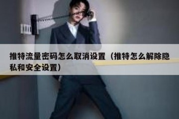 推特流量密码怎么取消设置（推特怎么解除隐私和安全设置）