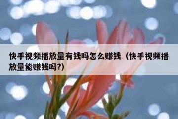 快手视频播放量有钱吗怎么赚钱（快手视频播放量能赚钱吗?）