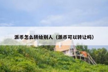 派币怎么转给别人（派币可以转让吗）