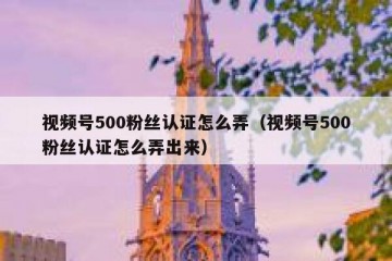 视频号500粉丝认证怎么弄（视频号500粉丝认证怎么弄出来）