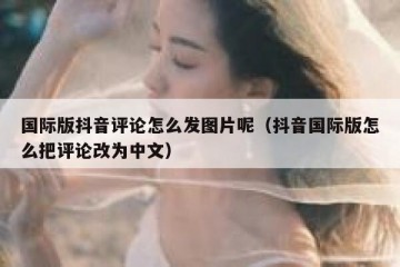 国际版抖音评论怎么发图片呢（抖音国际版怎么把评论改为中文）