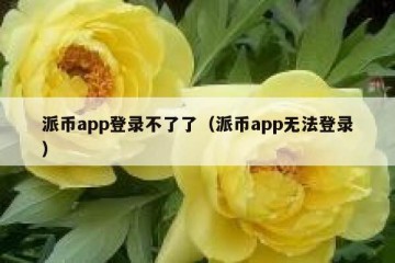 派币app登录不了了（派币app无法登录）