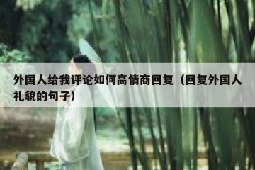 外国人给我评论如何高情商回复（回复外国人礼貌的句子）