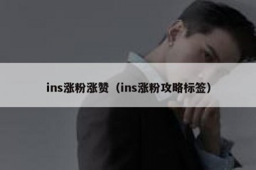 ins涨粉涨赞（ins涨粉攻略标签）