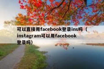 可以直接用facebook登录ins吗（instagram可以用facebook登录吗）