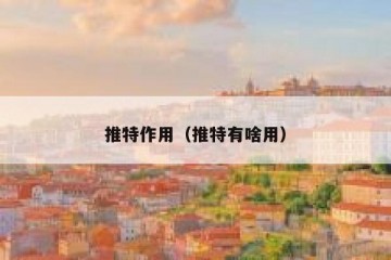 推特作用（推特有啥用）