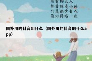国外用的抖音叫什么（国外用的抖音叫什么app）
