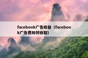 facebook广告收益（facebook广告费如何收取）