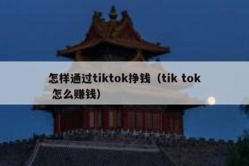 怎样通过tiktok挣钱（tik tok 怎么赚钱）