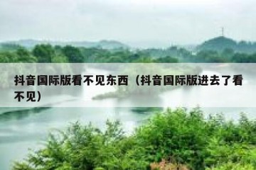 抖音国际版看不见东西（抖音国际版进去了看不见）