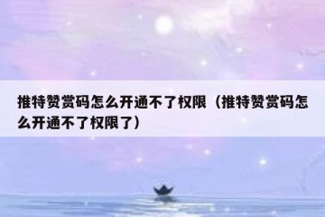 推特赞赏码怎么开通不了权限（推特赞赏码怎么开通不了权限了）