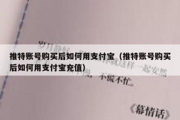 推特账号购买后如何用支付宝（推特账号购买后如何用支付宝充值）