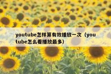 youtube怎样算有效播放一次（youtube怎么看播放最多）