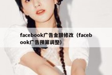 facebook广告金额修改（facebook广告预算调整）