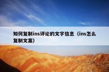如何复制ins评论的文字信息（ins怎么复制文案）