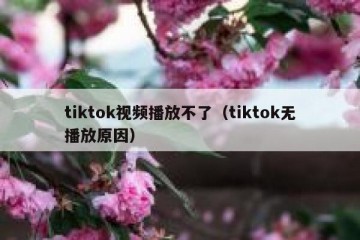 tiktok视频播放不了（tiktok无播放原因）