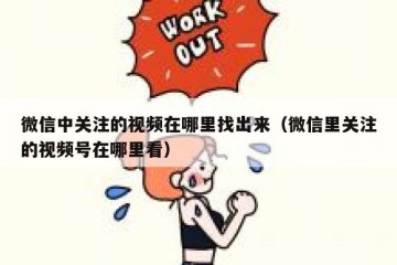 微信中关注的视频在哪里找出来（微信里关注的视频号在哪里看）