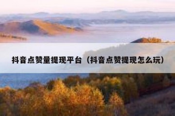 抖音点赞量提现平台（抖音点赞提现怎么玩）