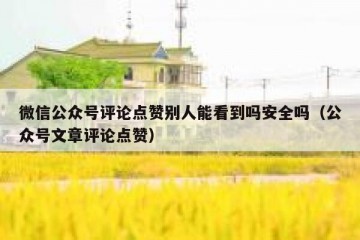 微信公众号评论点赞别人能看到吗安全吗（公众号文章评论点赞）