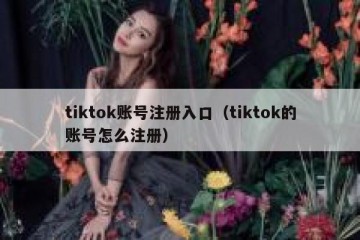 tiktok账号注册入口（tiktok的账号怎么注册）