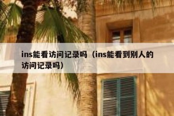 ins能看访问记录吗（ins能看到别人的访问记录吗）