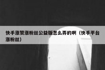 快手涨赞涨粉丝公益版怎么弄的啊（快手平台涨粉丝）