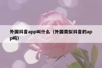 外国抖音app叫什么（外国类似抖音的app吗）