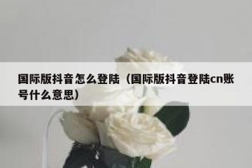 国际版抖音怎么登陆（国际版抖音登陆cn账号什么意思）