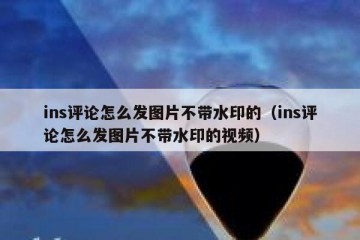 ins评论怎么发图片不带水印的（ins评论怎么发图片不带水印的视频）