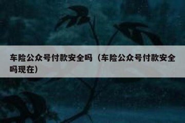 车险公众号付款安全吗（车险公众号付款安全吗现在）
