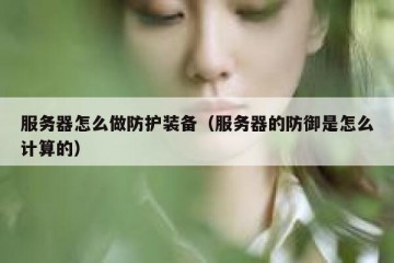服务器怎么做防护装备（服务器的防御是怎么计算的）