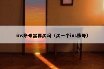 ins账号需要买吗（买一个ins账号）