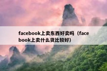 facebook上卖东西好卖吗（facebook上卖什么货比较好）