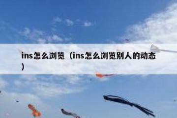 ins怎么浏览（ins怎么浏览别人的动态）