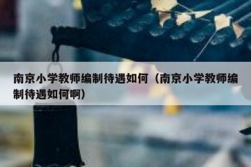 南京小学教师编制待遇如何（南京小学教师编制待遇如何啊）