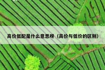 高价低配是什么意思呀（高价与低价的区别）