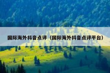 国际海外抖音点评（国际海外抖音点评平台）