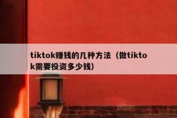 tiktok赚钱的几种方法（做tiktok需要投资多少钱）