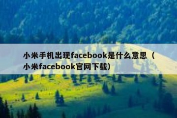 小米手机出现facebook是什么意思（小米facebook官网下载）