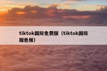 tiktok国际免费版（tiktok国际版色板）