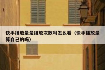 快手播放量是播放次数吗怎么看（快手播放量算自己的吗）