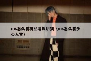 ins怎么看粉丝增长明细（ins怎么看多少人赞）