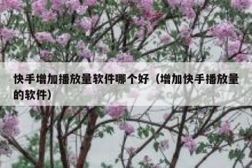 快手增加播放量软件哪个好（增加快手播放量的软件）