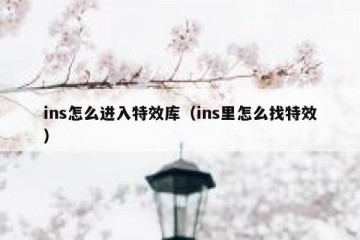 ins怎么进入特效库（ins里怎么找特效）
