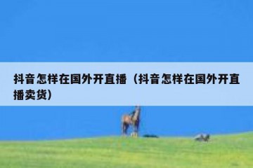 抖音怎样在国外开直播（抖音怎样在国外开直播卖货）